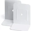 Coppia fermalibri in metallo verniciato bianco