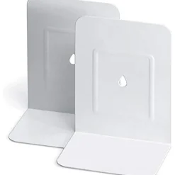 Coppia fermalibri in metallo verniciato bianco
