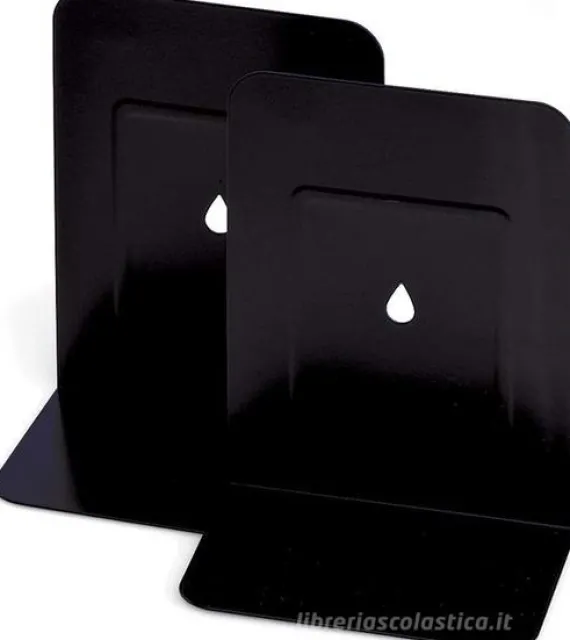 Coppia fermalibri in metallo verniciato nero