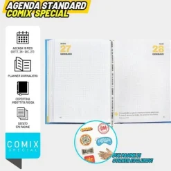 Diario Agenda Comix 2026-2027 giornaliera standard 16 mesi Special Sfumato Glitter Blue Scuole Medie e Superiori (75692BL)