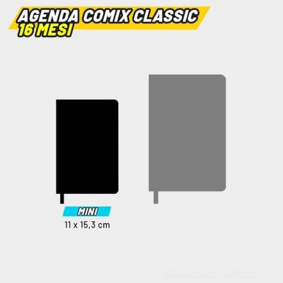Diario Agenda Comix 2026-2027 giornaliera mini 16 mesi Special Nero Scuole Medie e Superiori (75691BK)