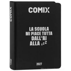 Diario Agenda Comix 16 mesi Mini Black&Silver - Diario scolastico 2026-2027
