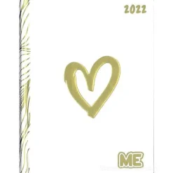 Diario agenda Luxury ME My Evolution 2021-2022 16 mesi. Bianco oro (simbolo cuore)