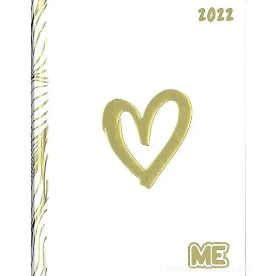 Diario agenda Luxury ME My Evolution 2021-2022 16 mesi. Bianco oro (simbolo cuore)