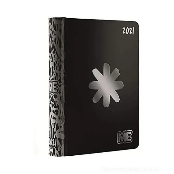 Diario agenda Luxury ME My Evolution 2020-2021 16 mesi. Nero argento (simbolo asterisco)