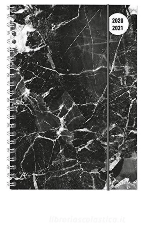 Diario agenda 16 mesi spiralata settimanale 2020-2021 Collegetimer A5 Black Marble