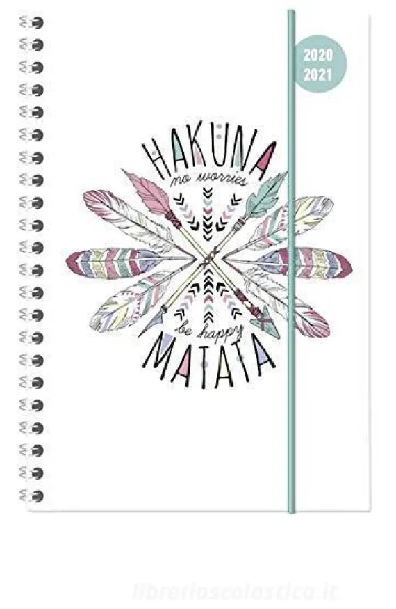 Diario agenda 16 mesi spiralata settimanale 2020-2021 Collegetimer A5 Hakuna Matata