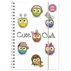 Diario agenda 16 mesi spiralata settimanale 2021-2022 Collegetimer A5 Cute Owls