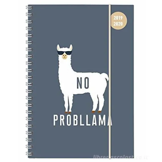 Diario agenda 16 mesi spiralata settimanale 2019-2020 Collegetimer A5 Llama