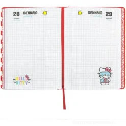 Diario 12 Mesi 2026/27 Hello Kitty - Datato White