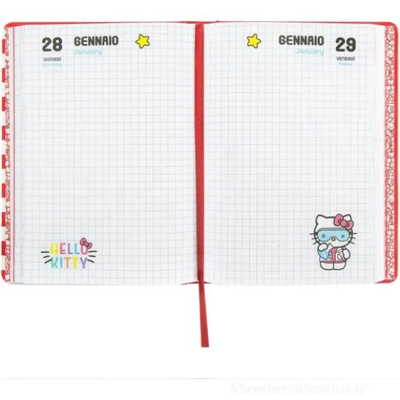 Diario 12 Mesi 2026/27 Hello Kitty - Datato White
