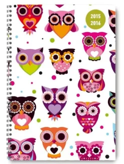 Diario settimanale 2016 Collegetimer Owls A5 Rilegatura a spirale