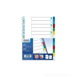 Divisori a foratura universale per raccoglitori ad anelli con 12 tacche colorate