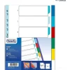 Divisori a foratura universale per raccoglitori ad anelli con 6 tacche colorate