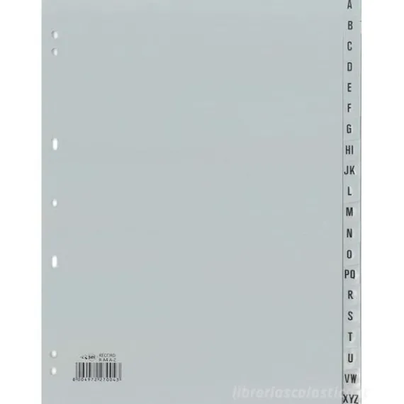 Divisori alfabetici per rubrica 20 schede formato A4