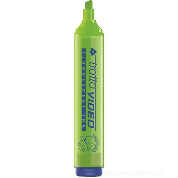 Evidenziatore con punta a scalpello Tratto Video lime