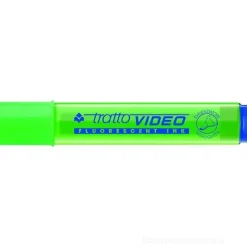 Evidenziatore con punta a scalpello Tratto Video verde