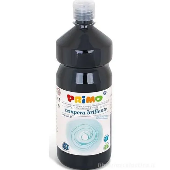Flacone 1 litro colore a tempera brillante nero
