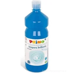 Flacone 1 litro colore a tempera brillante azzurro ciano