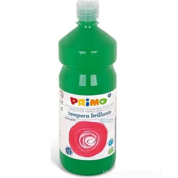 Flacone 1 litro colore a tempera brillante verde brillante