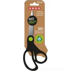 Forbici con manico in plastica riciclata Black is the new Green cm 21
