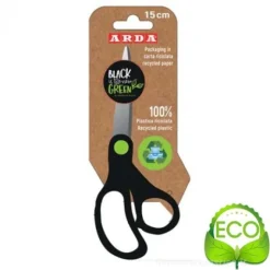 Forbici con manico in plastica riciclata Black is the new Green cm 15