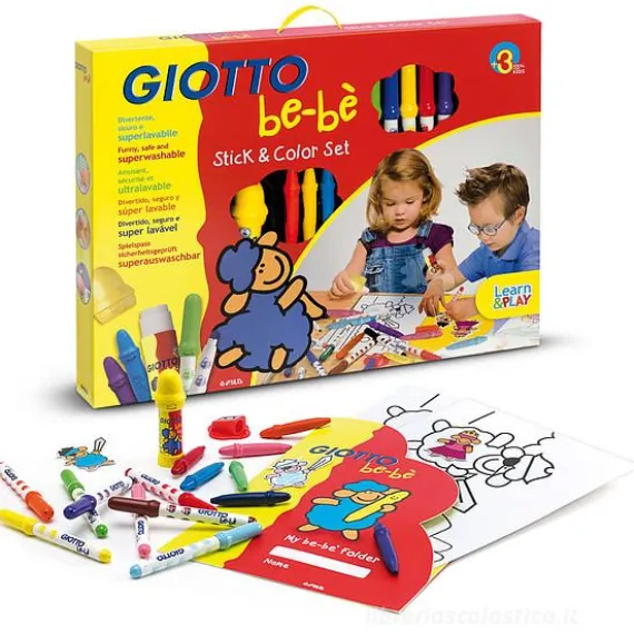 Kit pennarelli e colori a cera Giotto be-bè Stick and Color