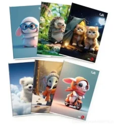 Maxi quaderno formato A4 fogli a righe B 80 grammi Cute (fantasie assortite)