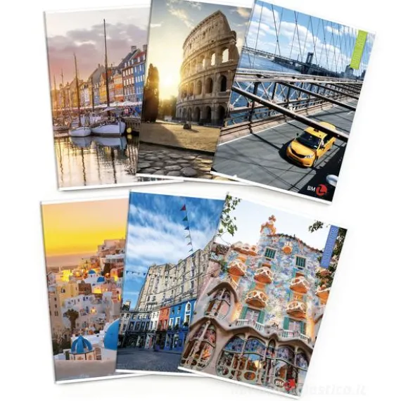 Maxi quaderno formato A4 fogli a quadretti 4 mm 80 grammi Città (fantasie assortite)