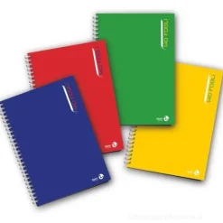 Maxi quaderno spiralato 140 fogli forati 80 gr quadretti 5 mm formato A4 (colori assortiti)