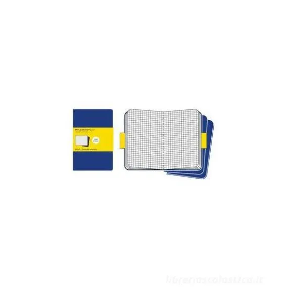 Moleskine large. Quaderni a quadretti - set da 3 pezzi copertina blu