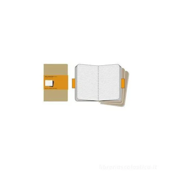 Moleskine large. Set 3 quadernetti a righe copertina kraft
