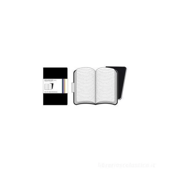 Moleskine large. Set 2 taccuini Volant a pagine a righe copertina nera