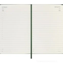Moleskine 12 mesi - Agenda giornaliera verde mirto - Pocket copertina rigida 2026