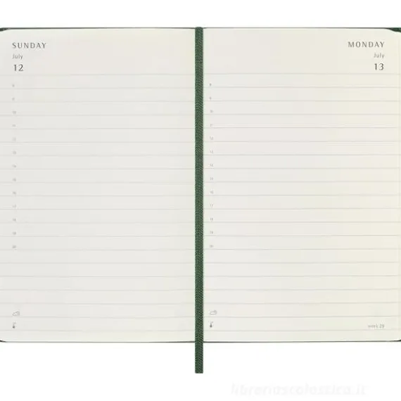 Moleskine 12 mesi - Agenda giornaliera verde mirto - Pocket copertina rigida 2026