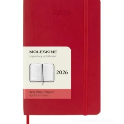 Moleskine 12 mesi - Agenda giornaliera rosso scarlatto - Pocket copertina morbida 2026