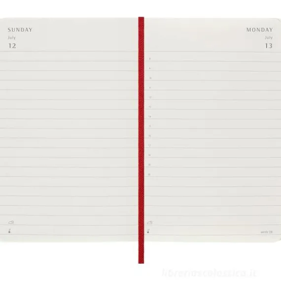 Moleskine 12 mesi - Agenda giornaliera rosso scarlatto - Pocket copertina morbida 2026