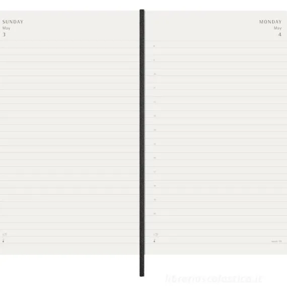 Moleskine 12 mesi - Agenda giornaliera nero - Large copertina morbida 2026