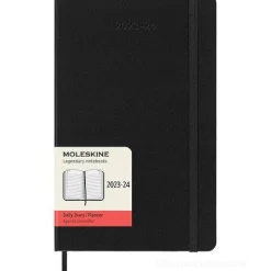 Moleskine 18 mesi - Agenda giornaliera nera - Large copertina rigida 2023-2024