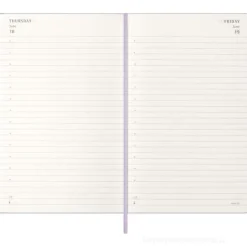 Moleskine 12 mesi - Agenda giornaliera lilla - Large copertina rigida 2026