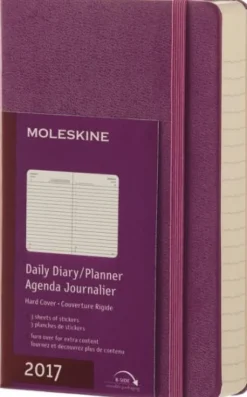 Moleskine 2017 12 mesi - Agenda giornaliera viola - Pocket Copertina rigida