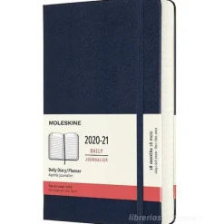 Moleskine 18 mesi - Agenda giornaliera blu zaffiro - Large copertina rigida 2020-2021
