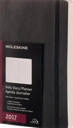 Moleskine 2017 12 mesi - Agenda giornaliera nera - Large Copertina morbida