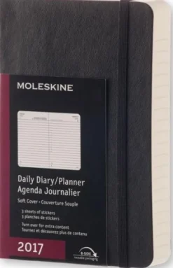 Moleskine 2017 12 mesi - Agenda giornaliera nera - Pocket Copertina morbida