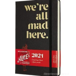Moleskine 12 mesi - Agenda giornaliera Limited Edition Alice in Wonderland nero - Large copertina rigida 2021