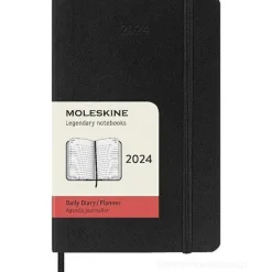 Moleskine 12 mesi - Agenda giornaliera nero - Pocket copertina morbida 2024