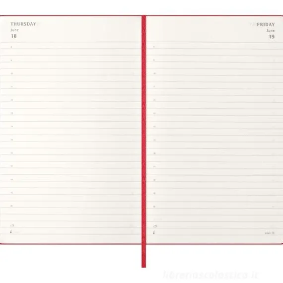 Moleskine 12 mesi - Agenda giornaliera rosso scarlatto - Large copertina rigida 2026
