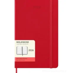 Moleskine 12 mesi - Agenda giornaliera rosso scarlatto - Large copertina rigida 2026