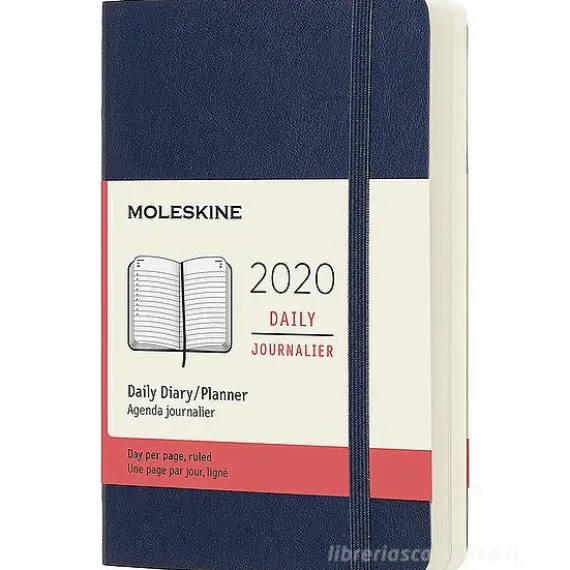 Moleskine 12 mesi - Agenda giornaliera blu - Pocket copertina morbida 2020