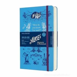 Moleskine 18 mesi - Agenda giornaliera Limited Edition Alice in Wonderland blu - Large copertina rigida 2019-2020